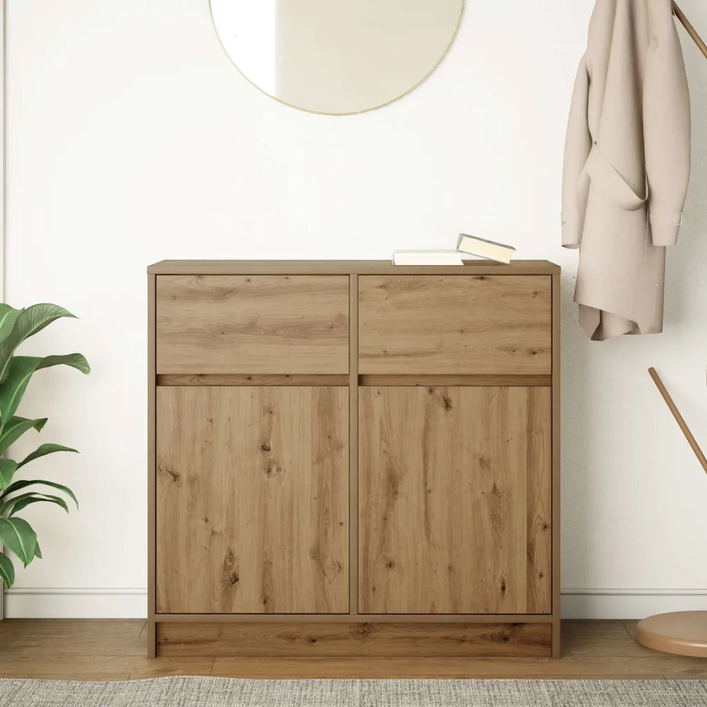 Credenza con Cassetto-Buffet-Armadio da cucina Rovere Artigianale 80x34x76 cm Truciolato