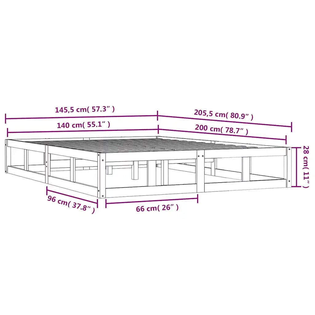 Giroletto Bianco 140x200 cm in Legno Massello cod mxl 59186