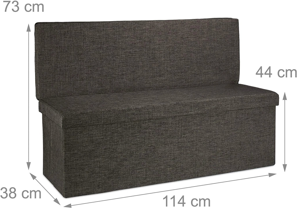 Pouf/panca pieghevole portabiancheria 114 cm marrone 13_0002783