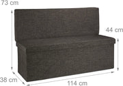 Pouf/panca pieghevole portabiancheria 114 cm marrone 13_0002783