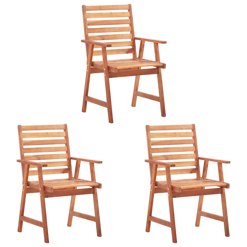 Sedie da Pranzo da Esterni con Cuscini 3 pz Massello di Acacia cod mxl 6311
