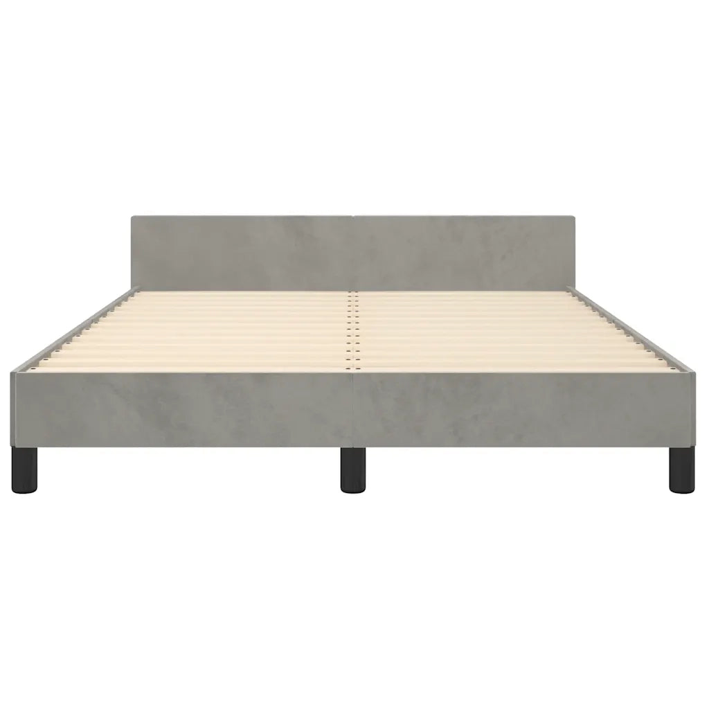 Giroletto con Testiera Grigio Chiaro 140x190 cm in Velluto cod mxl 64628