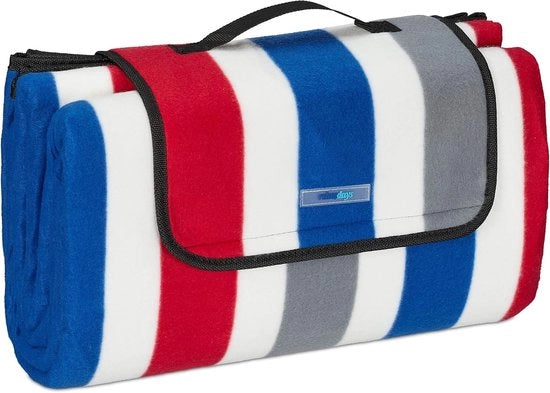 Tendeo per picnic 200x200 cm XXL Impermeabile Ripiegabile - Spiaggia o Giardino - Rosso Bianco Blu