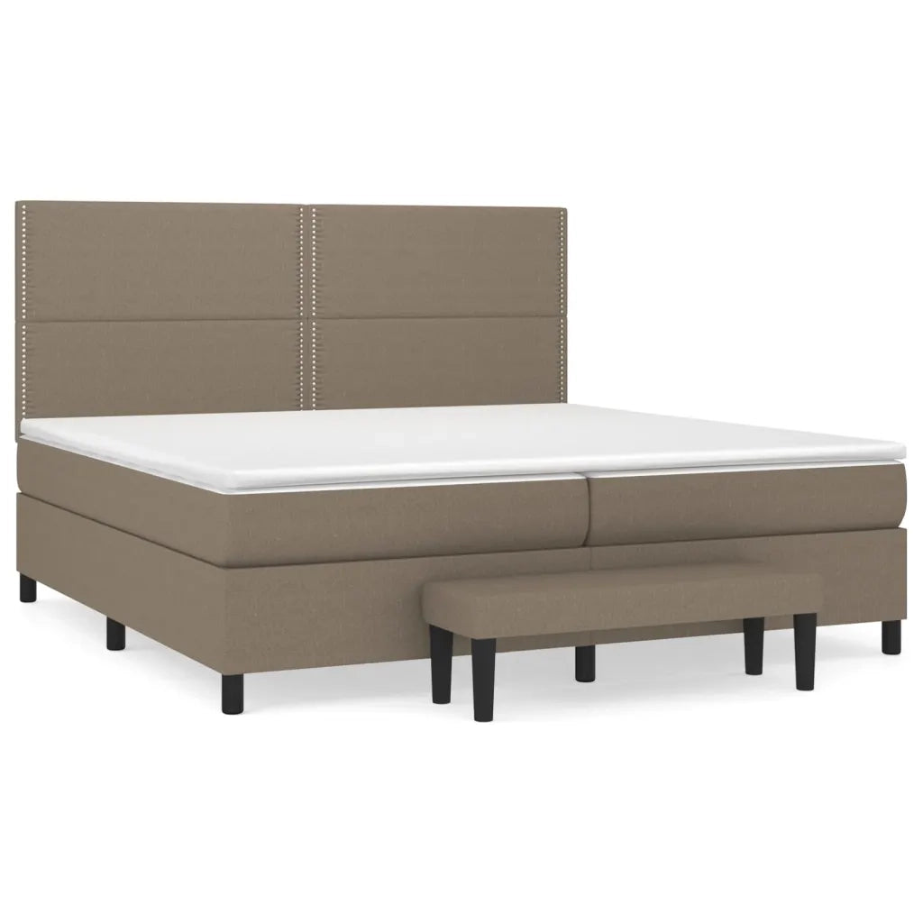 Giroletto a Molle con Materasso Tortora 200x200 cm in Tessuto 3136545