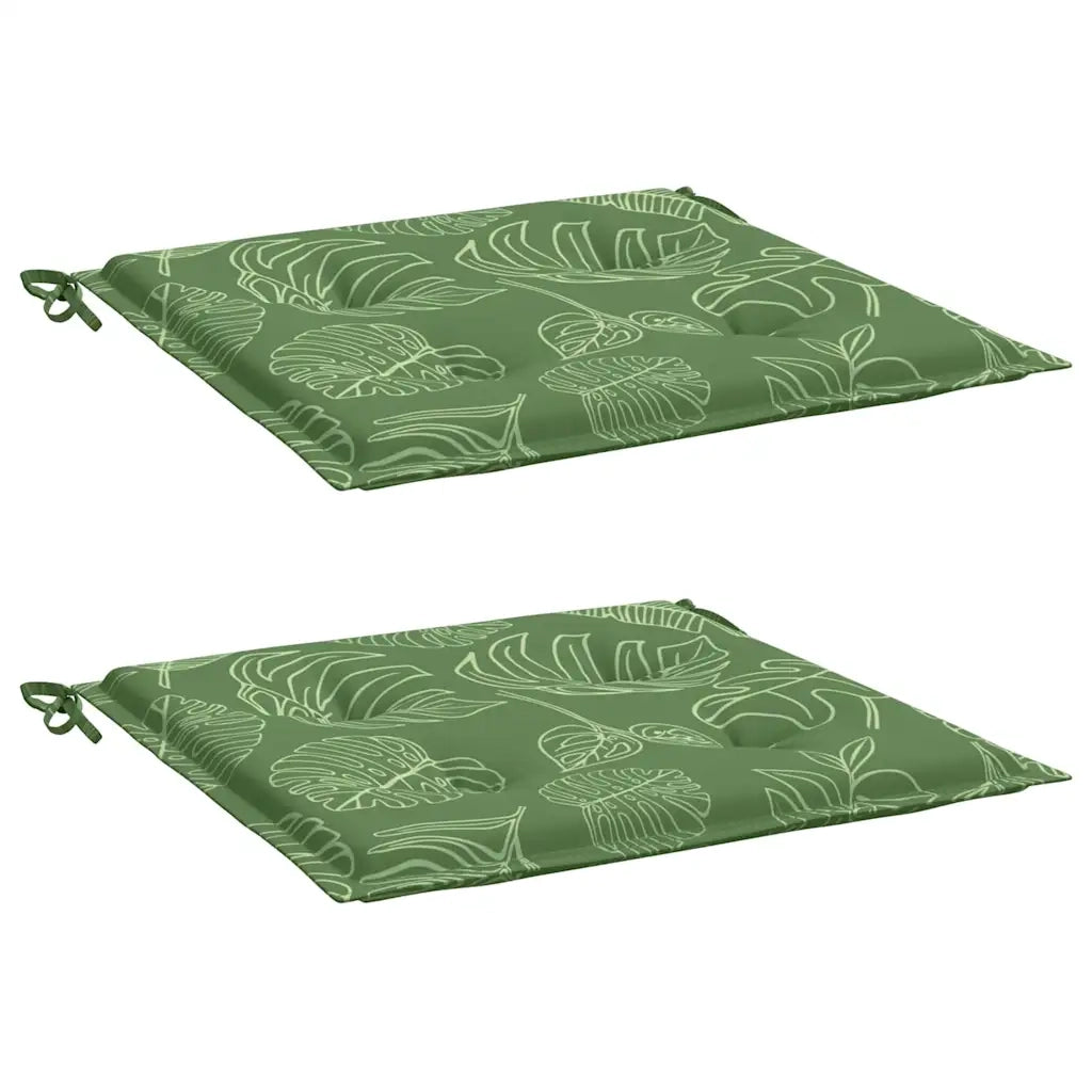 Cuscini per Sedia 2 pz Motivo a Foglie 50x50x4 cm in Tessuto 361089