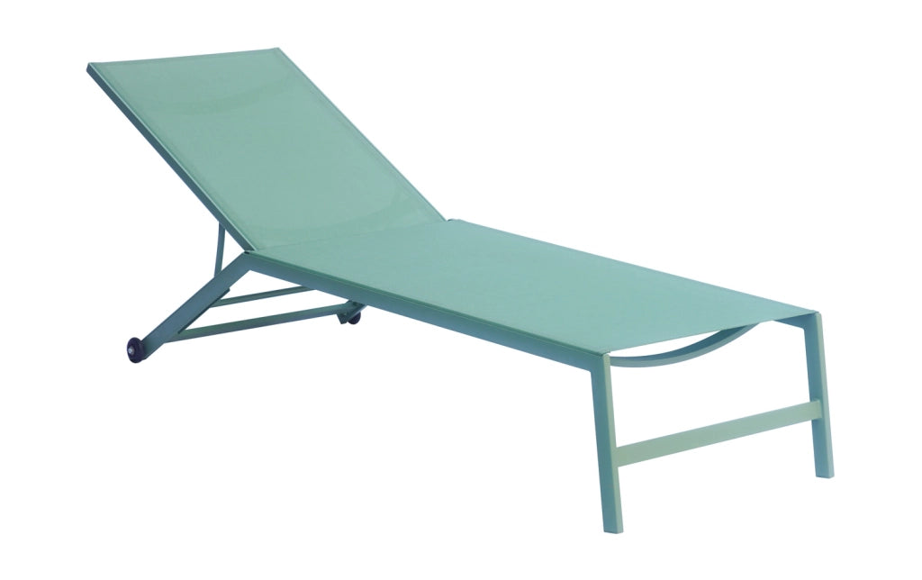 Lettino Impilabile  In Alluminio Con Ruote  1 Pz Colore: Verde