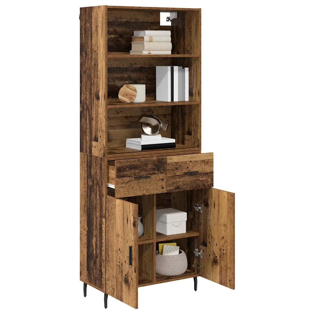 Credenza con Cassetto-Buffet-Armadio da cucina Legno vecchio 69,5 x 34 x 180 cm 512066