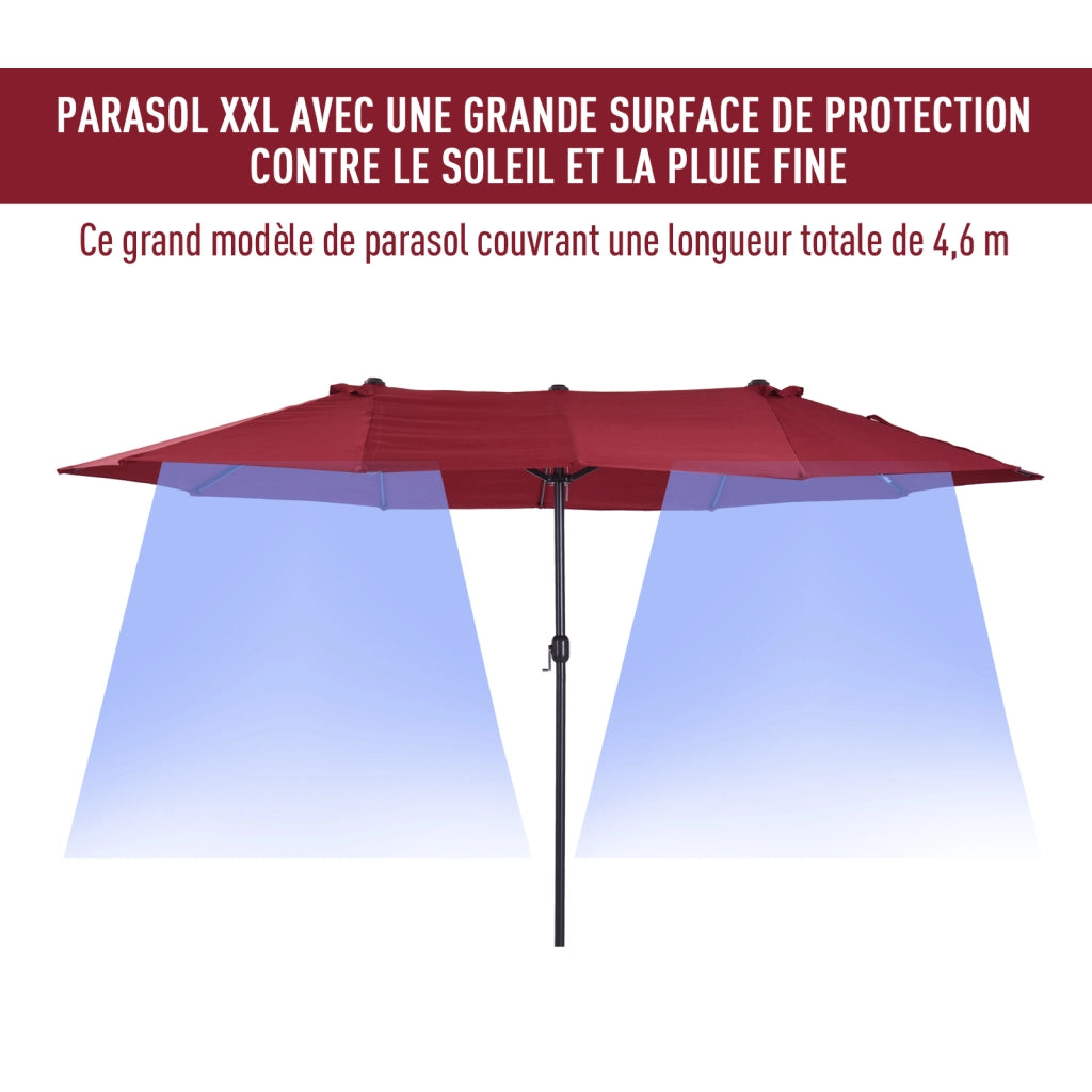 Parasole da giardino rettangolare ¨C zephmum ¨C Bordeaux, acciaio, 4.6x2.7x2.4 m