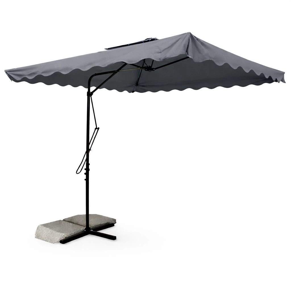 Ombrellone da Giardino Palo Decentrato 2.5x2.5 mt Impermeabile Grigio Apri&Chiudi