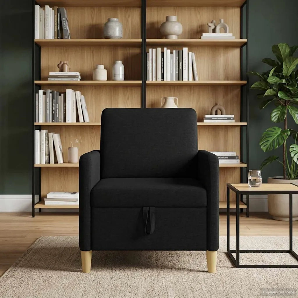 Divano con Storage Nero 72 x 78 x 87 cm Poliestere 42036865