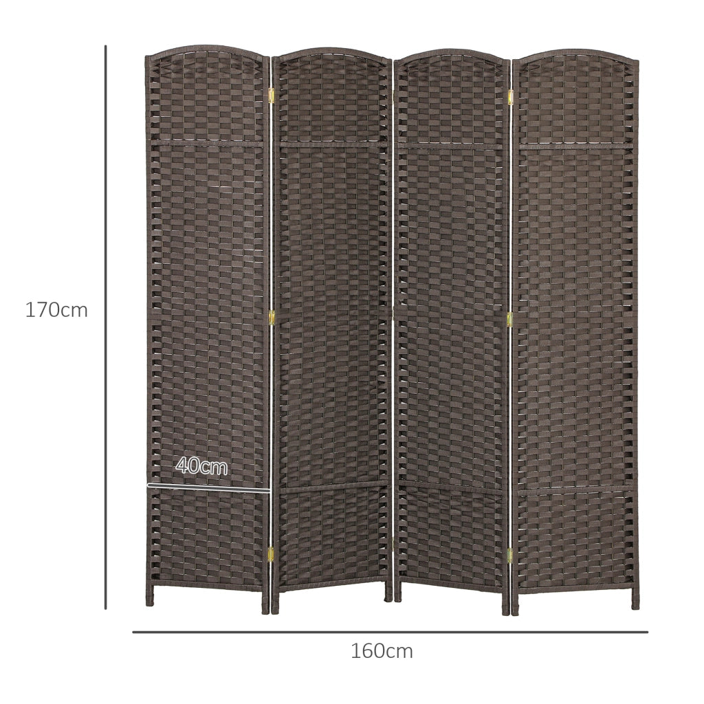 Paravento Separatore 4 Pannelli ¨C Xylo ¨C Marrone 160x170 cm