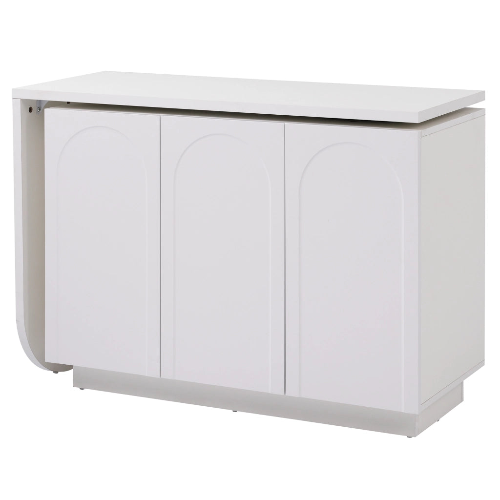 Scrivania pieghevole multifunzionale con armadietti, piano girevole a 360° e ripiani regolabili bianco 110 × 40 × 75 cm