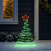 Sagoma albero di Natale LED LOVIISA 100 LED Rosso e Verde 42053443