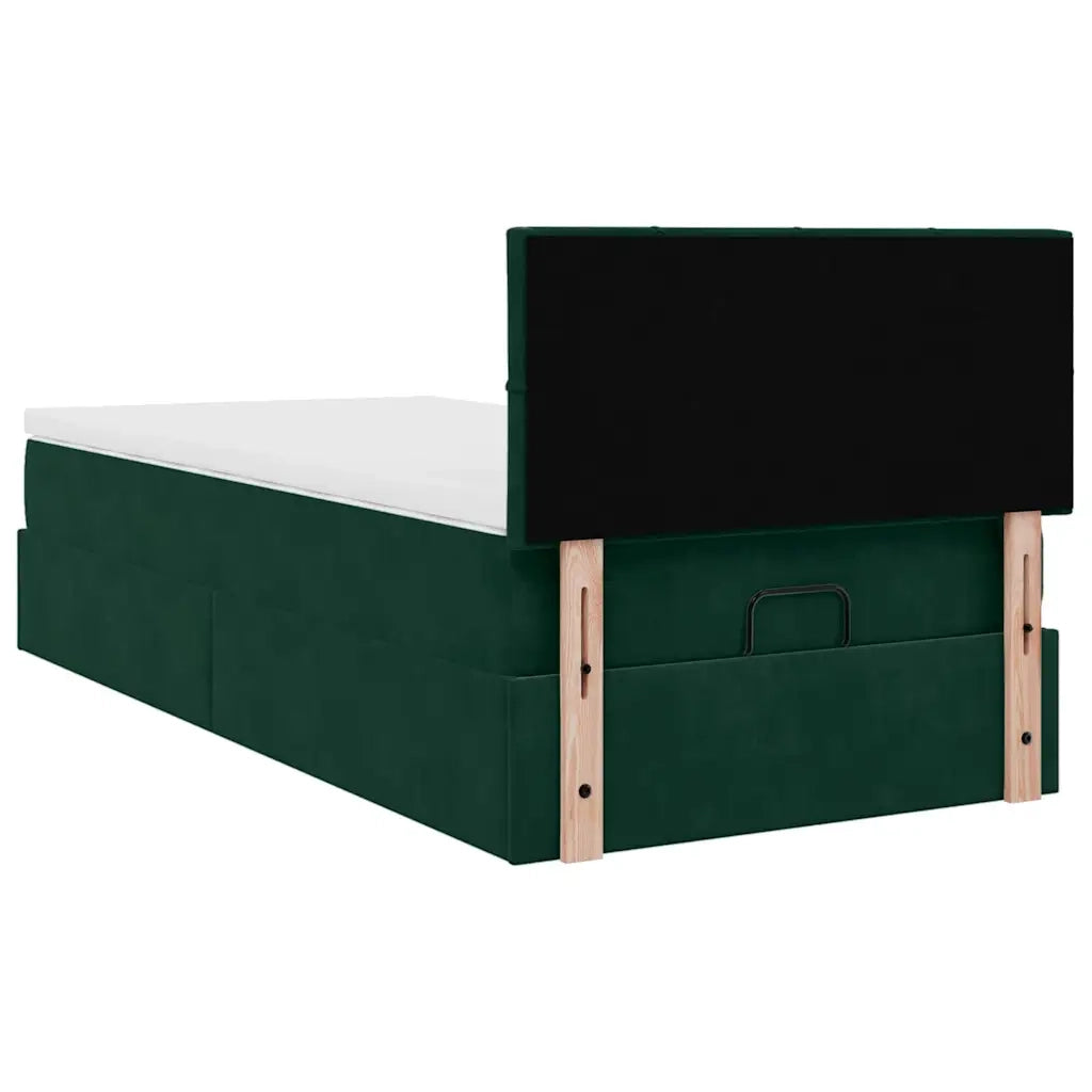 Struttura Letto Pouf con Materasso 100x200 cm Velluto 3312605
