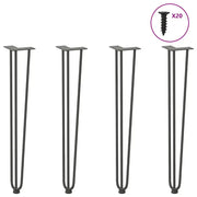 Gambe a forcina per tavoli consolle 4 pz Antracite 72 cm Acciaio massiccio