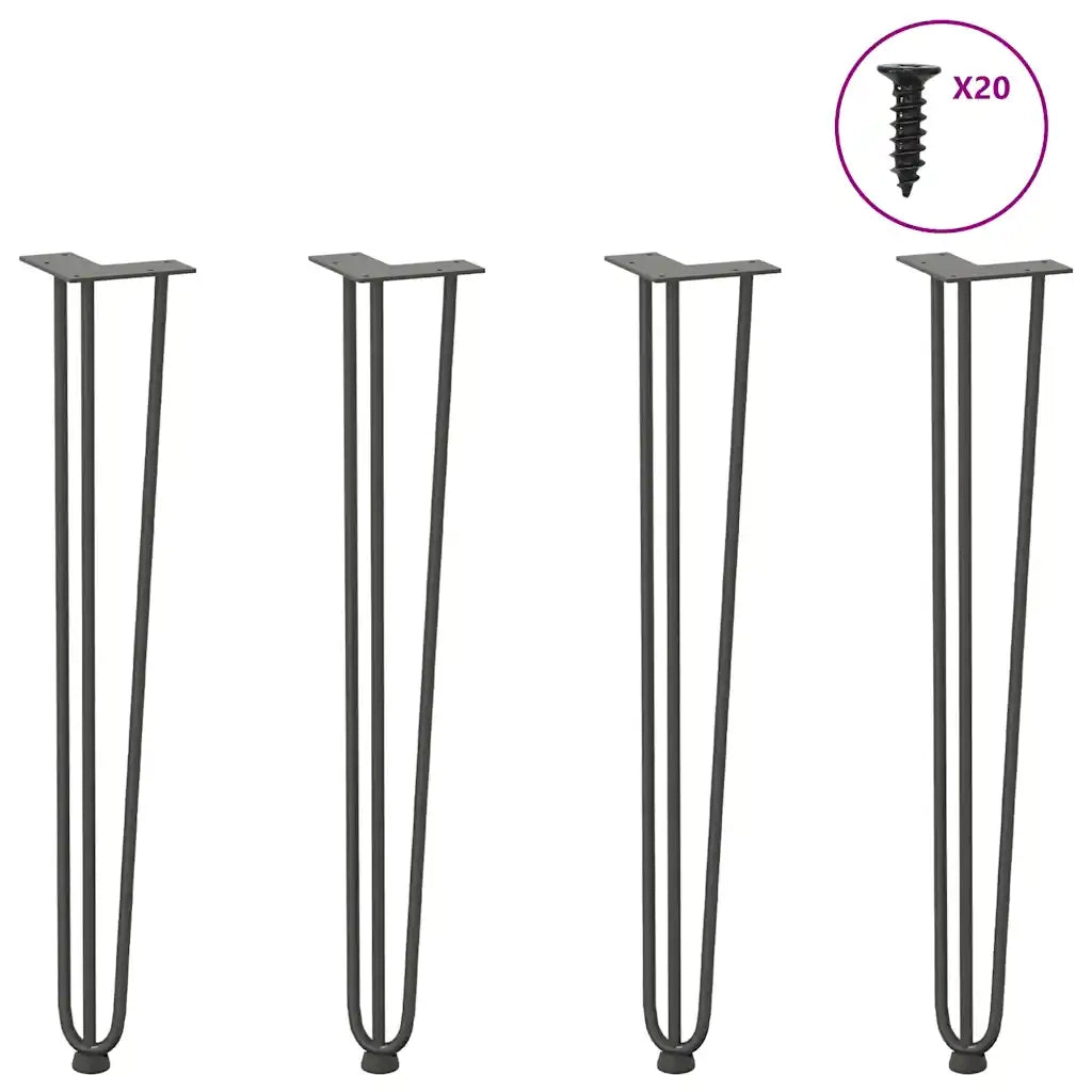 Gambe a forcina per tavoli consolle 4 pz Antracite 72 cm Acciaio massiccio