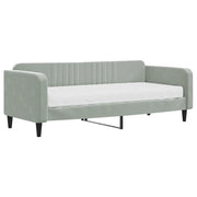Divano letto | Sof¨¤ letto | Letto singolo con Materasso Grigio Chiaro 90x200 cm in Velluto