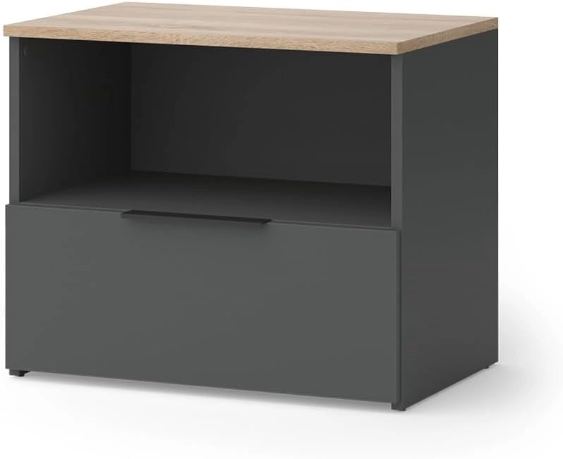 Credenza Wido, Antracite/Sonoma, 60 x 50 cm con patta, adatto per riporre le scarpe nell’ingresso