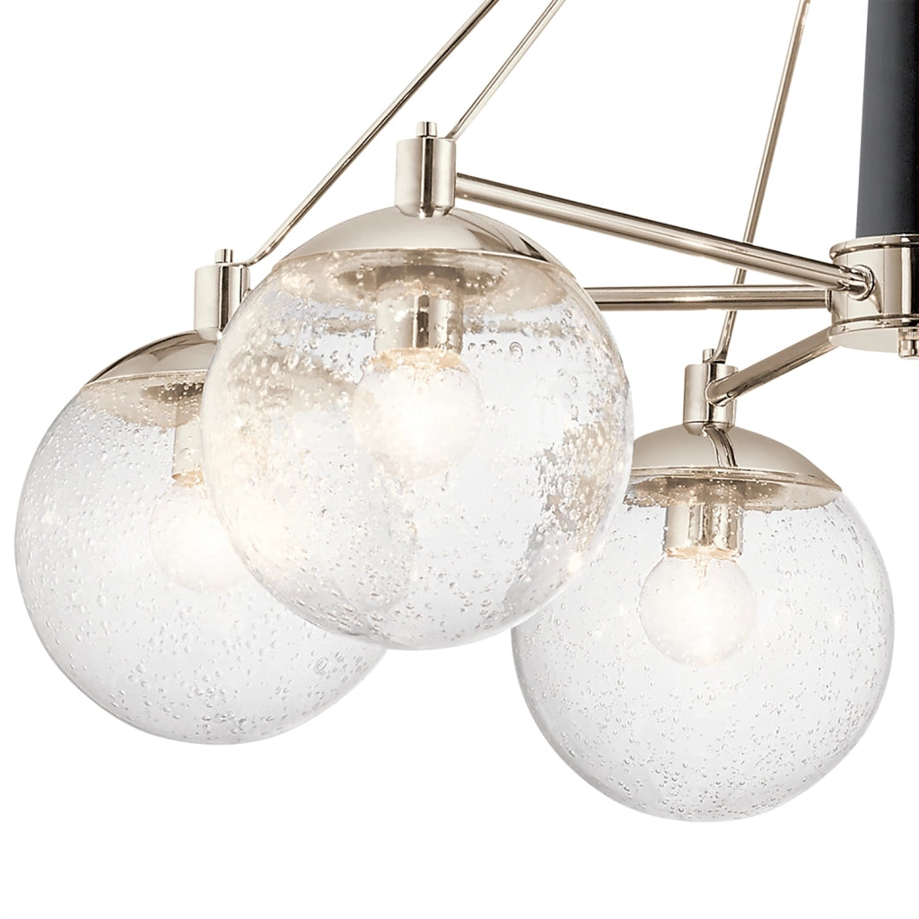Lampadario Contemporaneo Marilyn Acciaio Nichel Lucido Vetro 4 Luci E27
