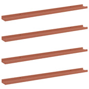 4 pz Scaffale da parete | Ripiano a parete | Mensola a parete Rosso 100 x 9 x 3 cm Legno multistrato