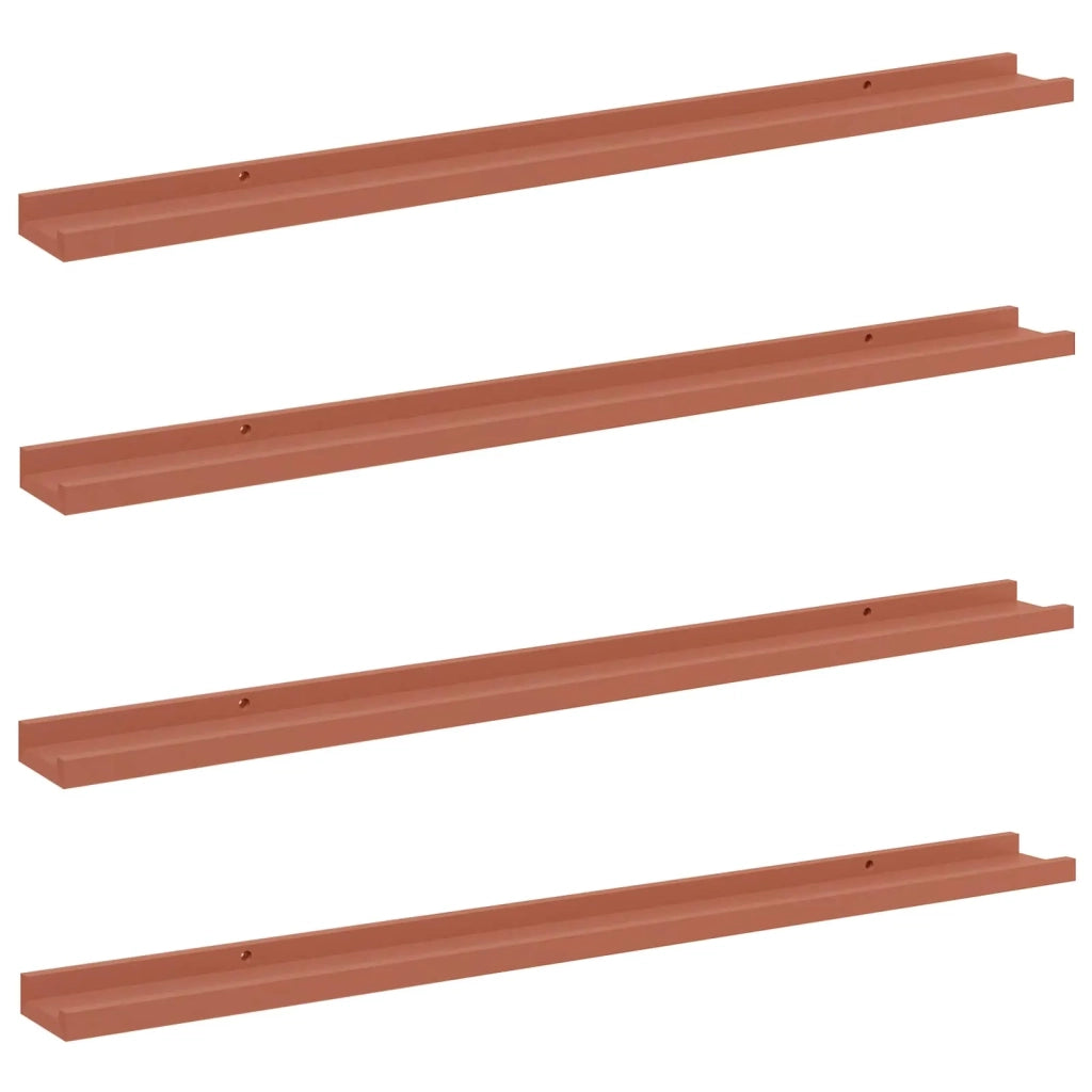 4 pz Scaffale da parete | Ripiano a parete | Mensola a parete Rosso 100 x 9 x 3 cm Legno multistrato