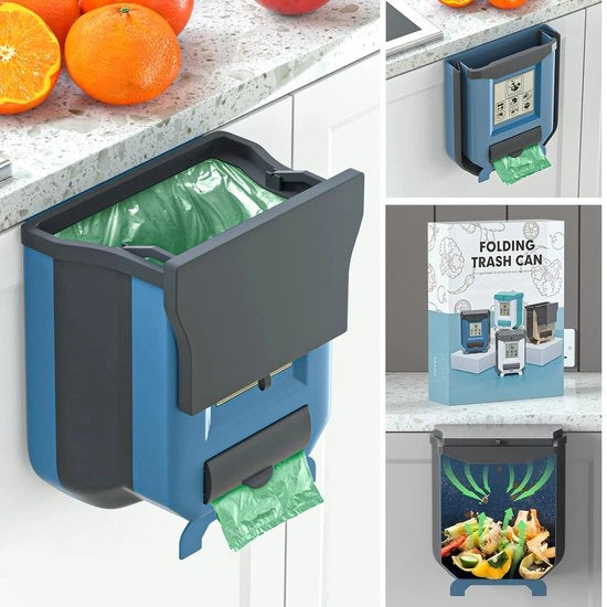 Contenitore per rifiuti pieghevole, contenitore per rifiuti interni, sacco per rifiuti, cassa, contenitore per compost con coperchio, progettato per nascondere
