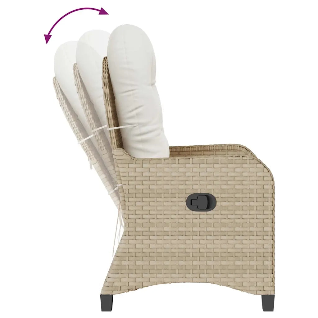 Poltrona reclinabile Beige 56 x 66 x 95 cm polyrattan CFW5498014