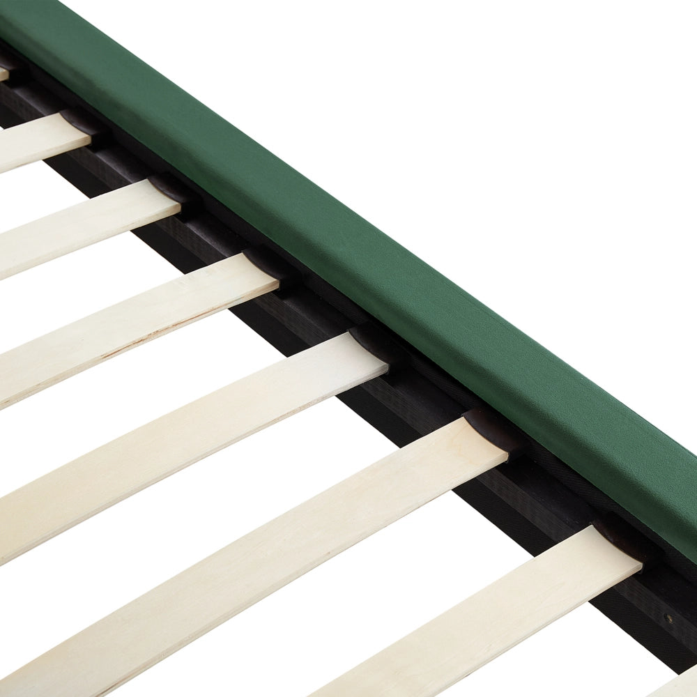 Letto imbottito moderno in velluto di colore verde 140 x 200 cm moderno elegante