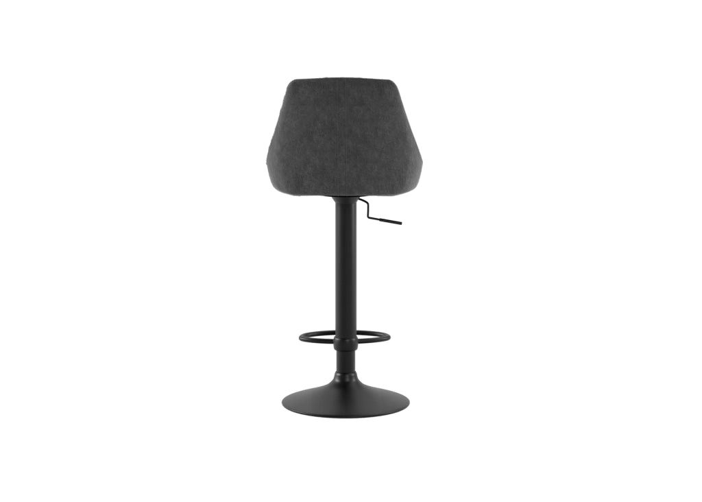 Max - Sgabello in microfibra effetto velluto grigio scuro - Set da 2 pz