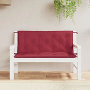 Cuscini per Panca 2 pz-Set di 2 Cuscini per panchina Rosso Vino 120x50x7 cm in Tessuto Oxford