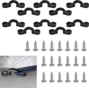 Decalcomanie per kayak in nylon, 10 pezzi, oculare fissabili, supporto per occhi con 20 viti, accessori di ricambio per kayak, canoa, barca, copertura di sicurezza del ponte (nero)