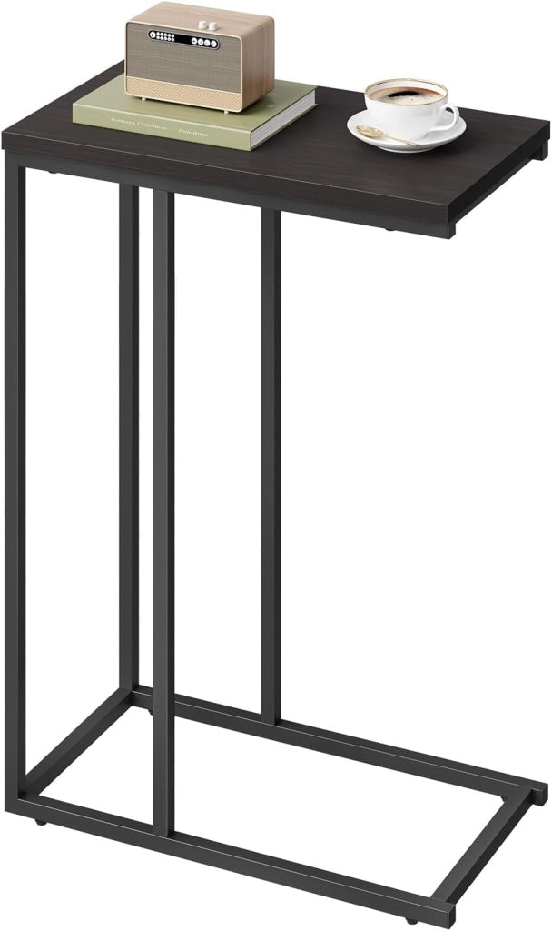 Set di 2 Tavolino Laterale da Divano Tavolo da Caffè Supporto Piano D'appoggio in Legno Metallo TSG17hei-2