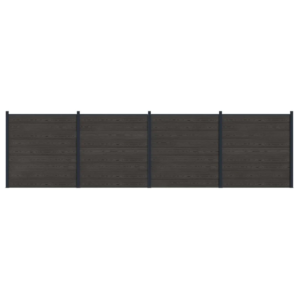 Pannello di Recinzione 4 pcs WPC e Alluminio Nero