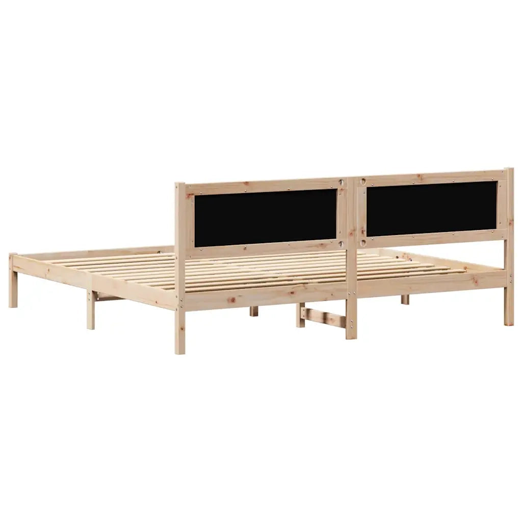 Struttura del letto Nero 200 x 200 cm Pino massello