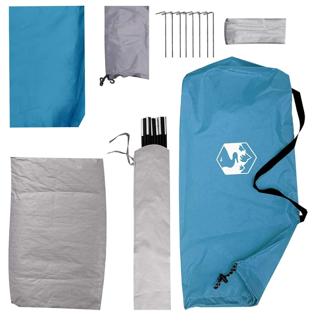 Tenda da campeggio con tetto Blu 2 persone Poliestere e Acciaio 42028643