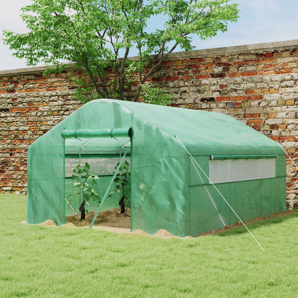 Serra Tunnel 4x3x2 m ¨C zephmum ¨C Verde con 2 Finestre e 1 Porta a Cerniera