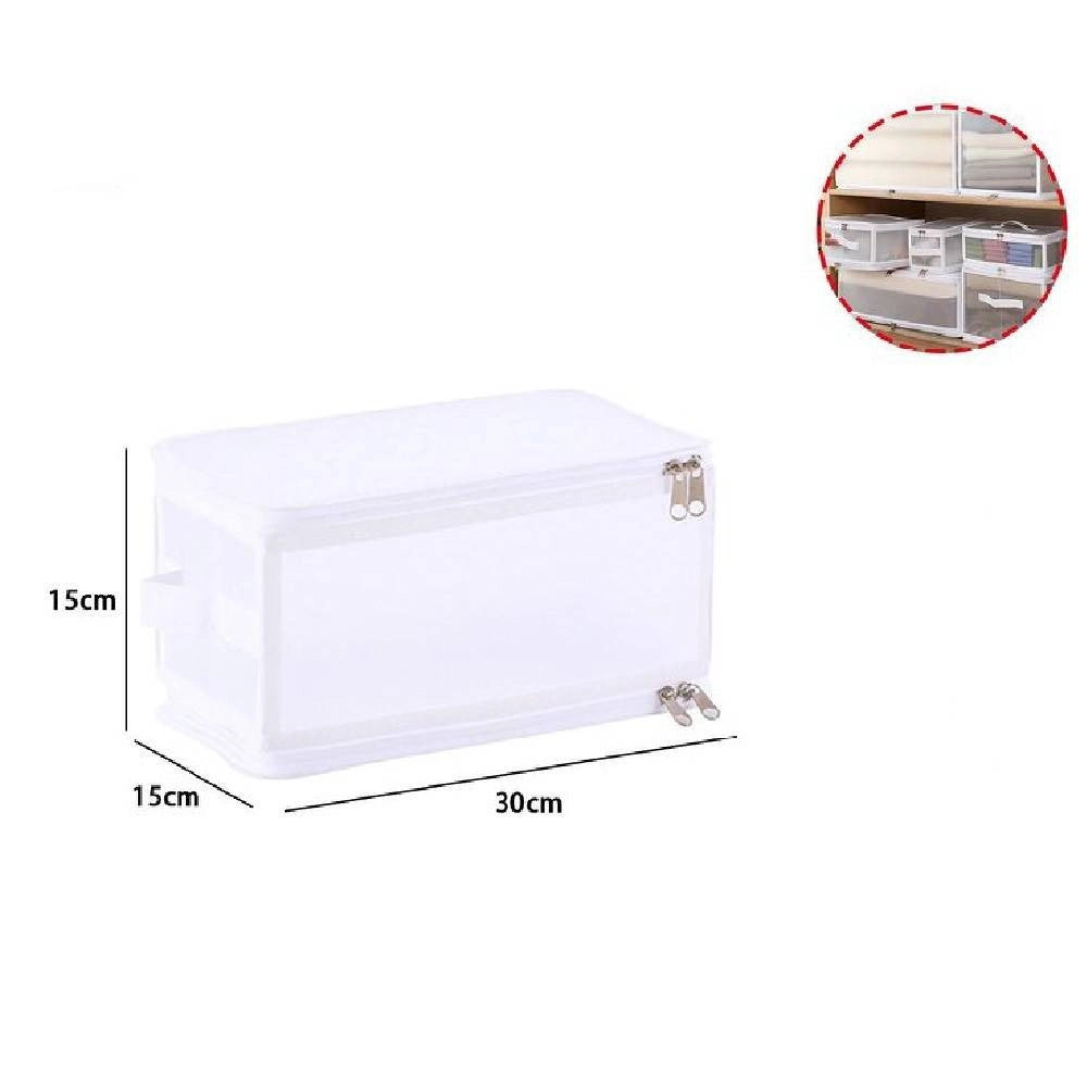 Trade Shop - Box Scatola Salvaspazio Portatutto Contenitore Organizer Armadi 30x15x15cm 59970 -