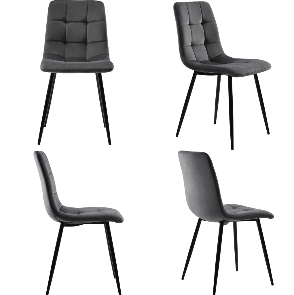 Set tavolo da pranzo 140x80 cm moderno; MDF; grigio