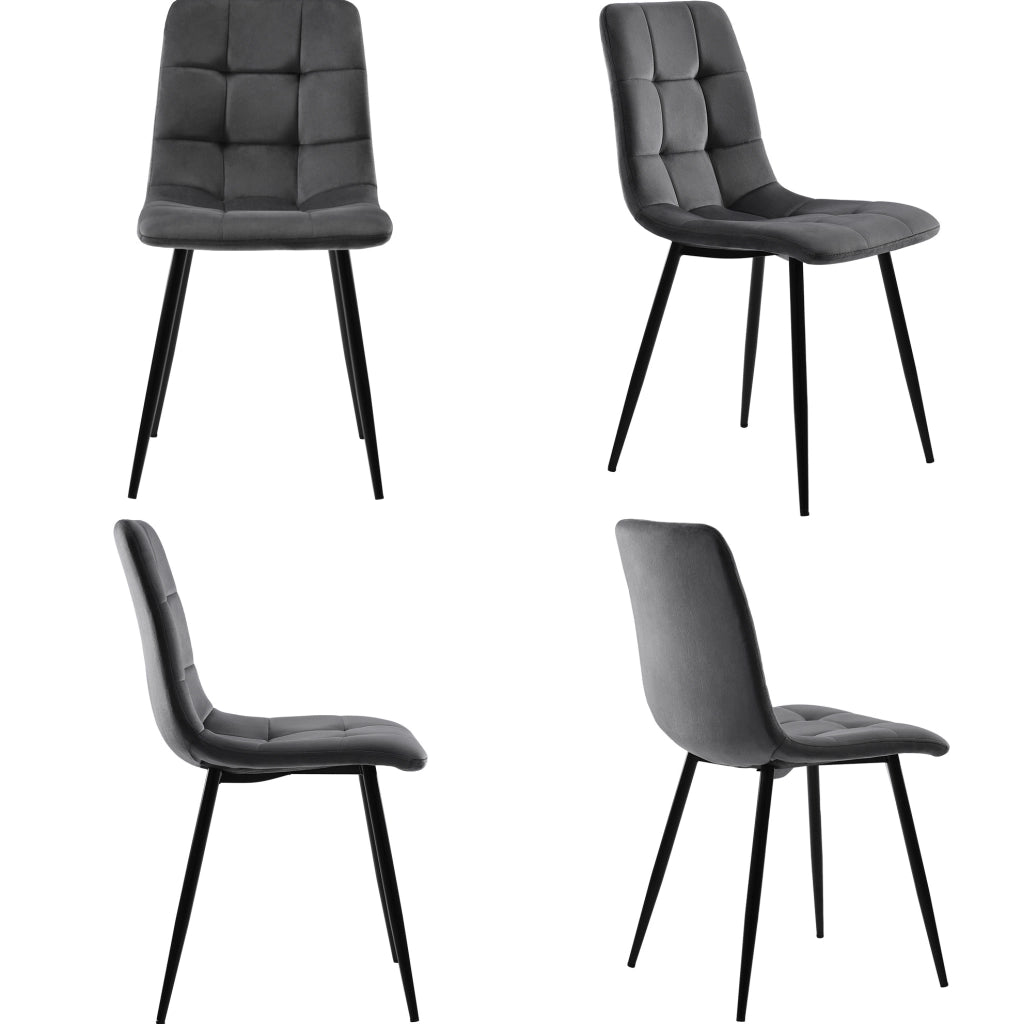 Set tavolo da pranzo 140x80 cm moderno; MDF; grigio