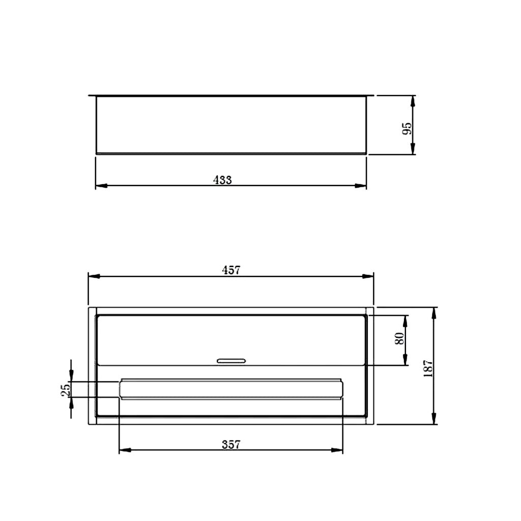 Bruciatore a bioetanolo per camino 3,5 L, in acciaio inox 45,7x18,7xH9,5 cm
