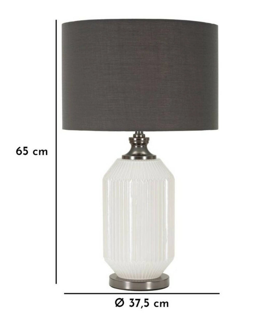 Lampada da tavolo Vidardo, Luce da scrivania , Luminaria da ufficio, Lampada da lavoro, 38x38 h65 cm, Bianco e Grigio