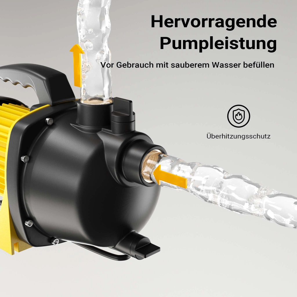 Pompa da giardino autoadescante 3800l/h 1200W max 48m con maniglia Elettropompa