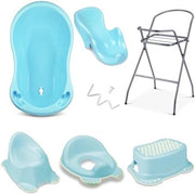 Bagnetto per bambino con piedistallo - 118,01 x 53,01 x 30 cm - 7 - Set/ Blu