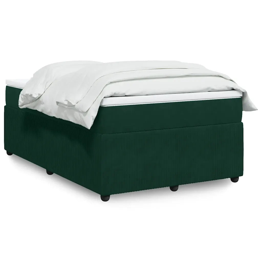 Giroletto a Molle con Materasso Verde Scuro 120x200 cm Velluto