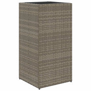 Fioriera rialzata per piante e fiori terrazza/giardino 40 x 40 x 80 cm resina intrecciata grigia 02_0037586