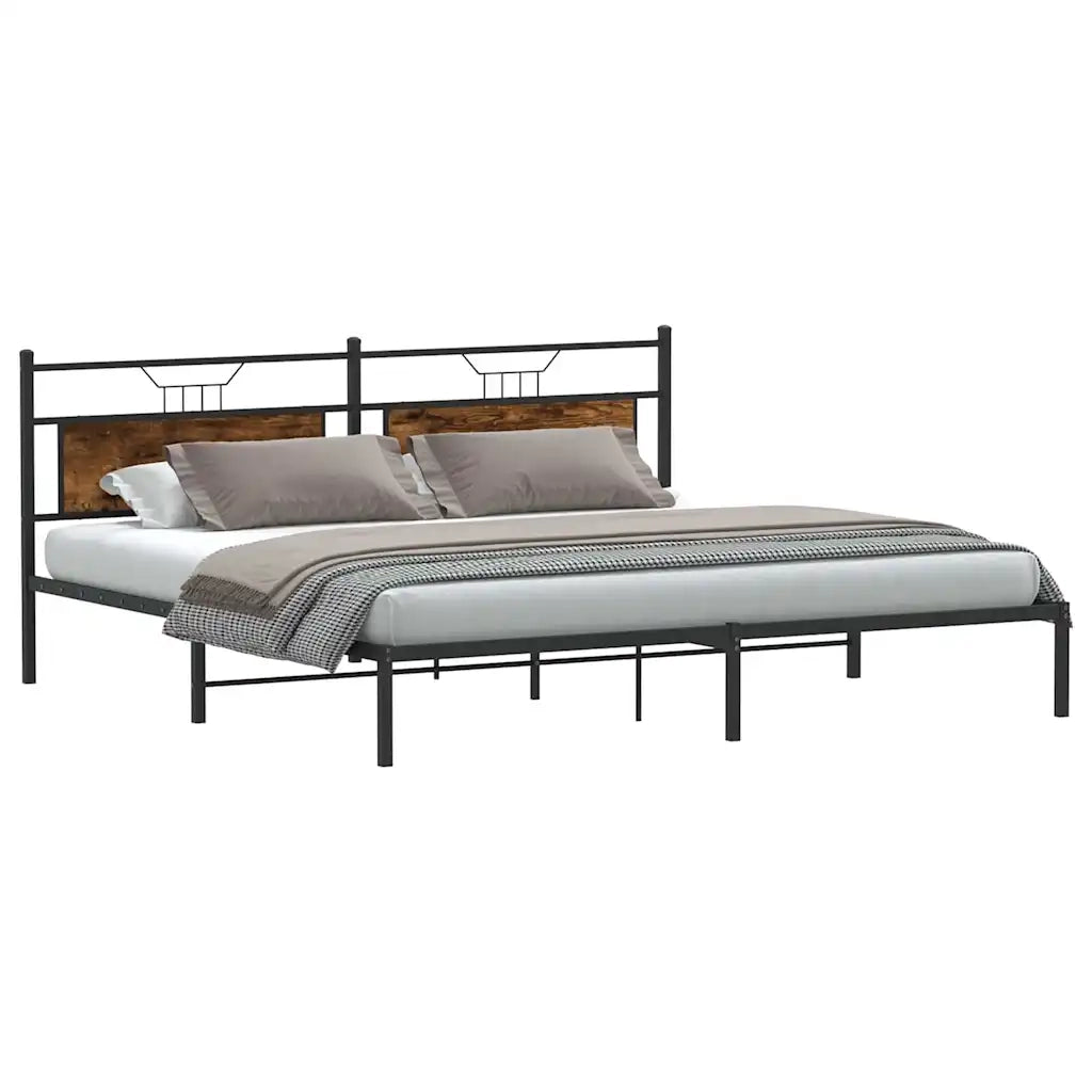 Giroletto senza Materasso Rovere Fumo 193x203 cm in Truciolato
