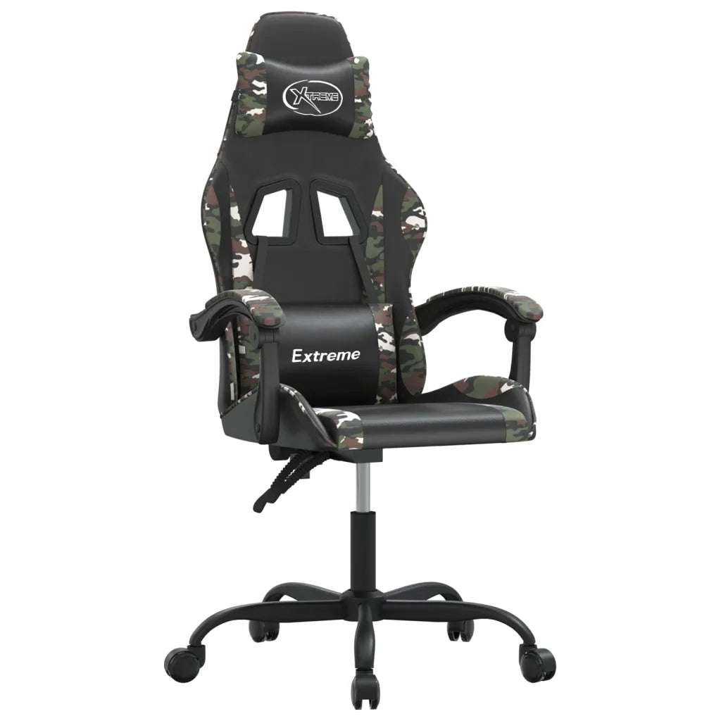 Sedia da Gaming | Sedia da e-sports Nero e Mimetico in Similpelle