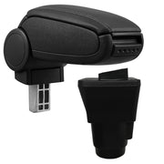 Bracciolo Centrale con Vano Portaoggetti per Auto Poggiabraccio per Automobile Marca Specificata - Rivestimento in Similpelle - Nero - Dacia Duster II
