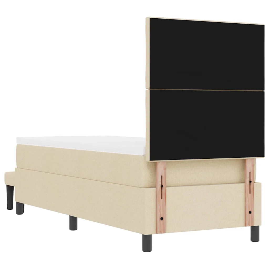 Letto a molle con testiera Crema 80 x 200 cm Tessuto 3344105