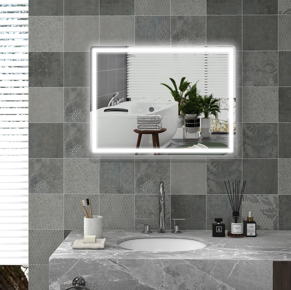 Specchio LED da bagno 60×80 cm con touchscreen